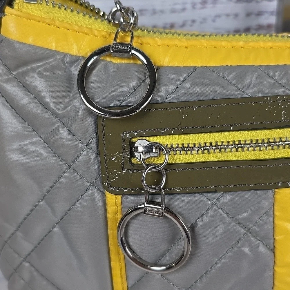 COACH #15871 VINTAGE HAND BAG GRAY‎ YELLOW RARE PURSE GUC - Picture 6 of 14